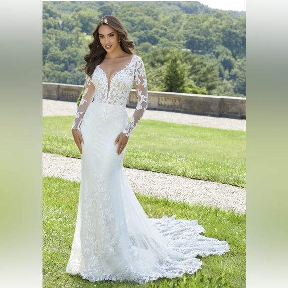 morilee Dresses & Skirts - Elegant White Lace Long Sleeve Dress